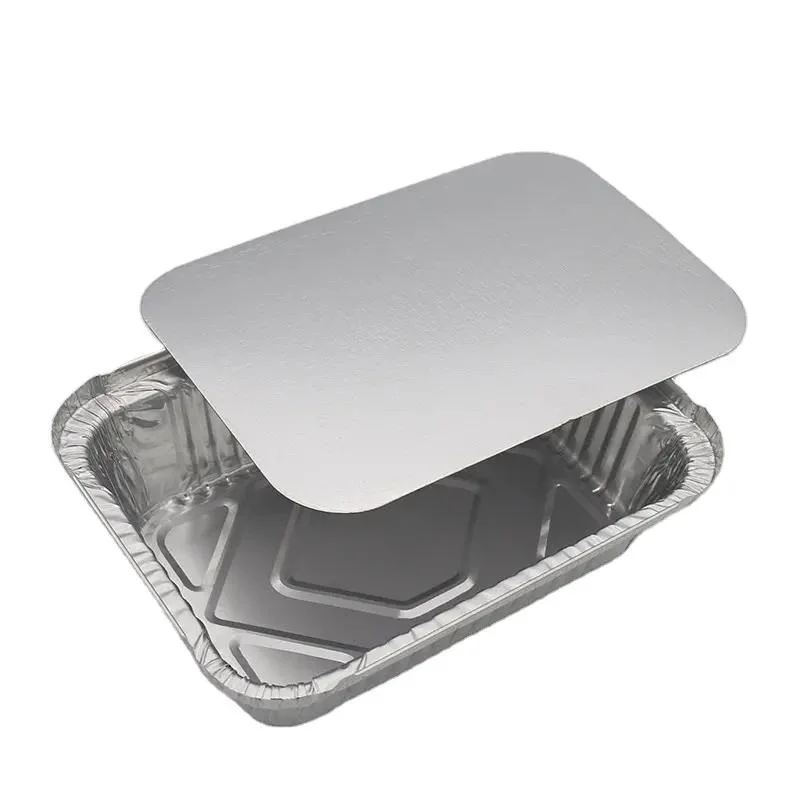 Disposable Food Packing Aluminum Foil Container Carry out Square Baking Tray