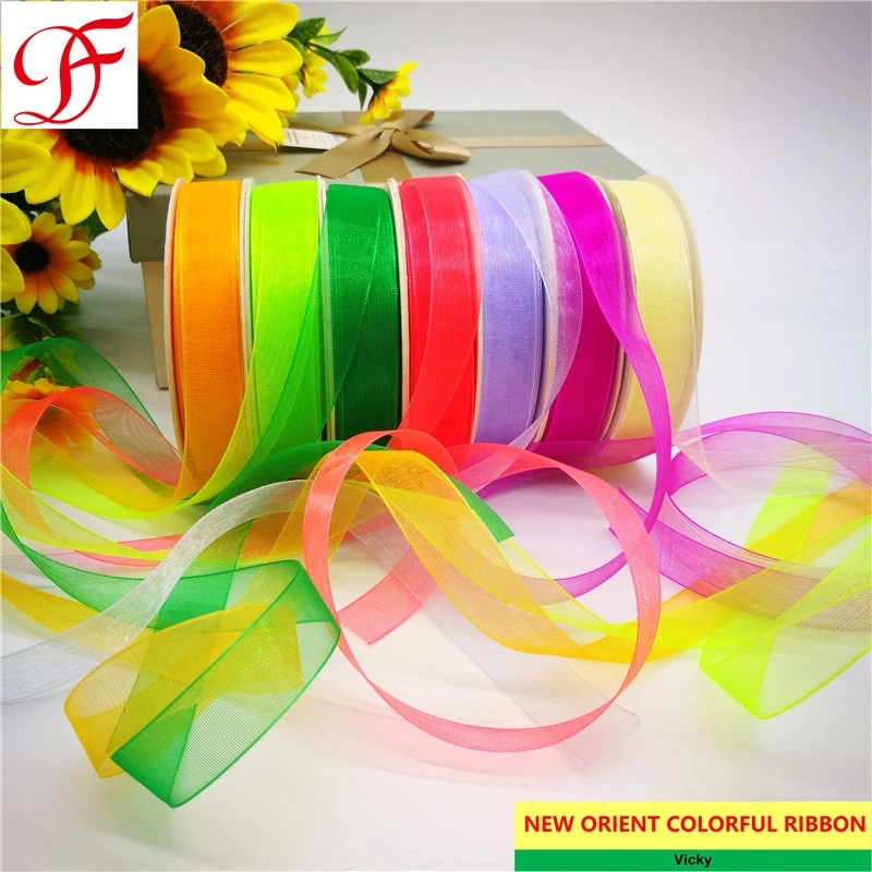 100% Nylon Sheer Organza Ribbon for Xmas/Gifts/Wrapping/Garments