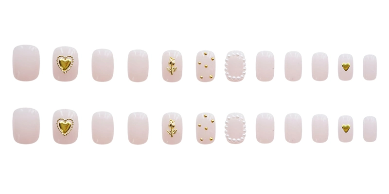 Fancy Sticker Gold Herz Design False Nails Beauty für Nail Dekoration