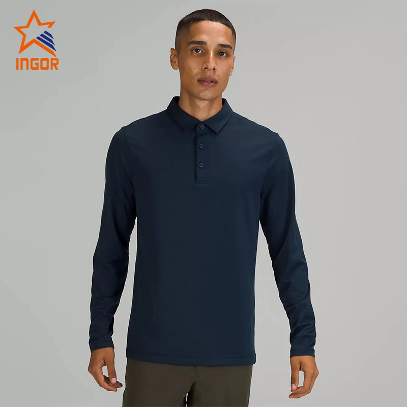 Ingorsports OEM & ODM Wholesale Men Long Sleeve Polo Shirt