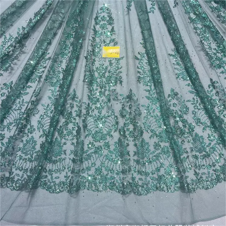 Green Sparcle Elegant Glitter Tulle Factory Produce Cheaper Price for Wedding Dresses