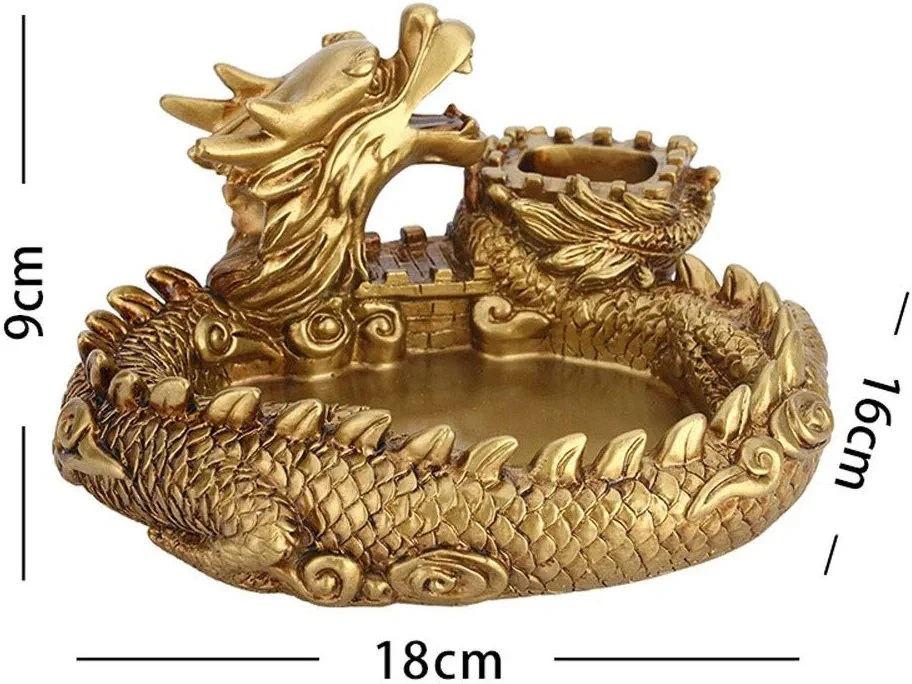 Dragon Resin Ashtray Office Household Smoking Set