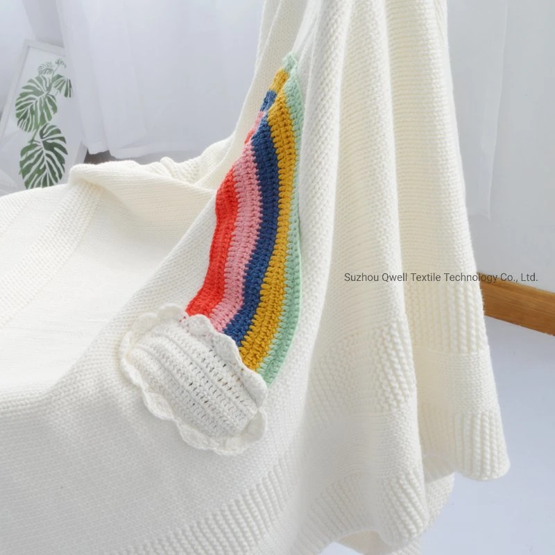 Хлопка высшего качества, дышащий Rainbow трикотажные детское одеяло