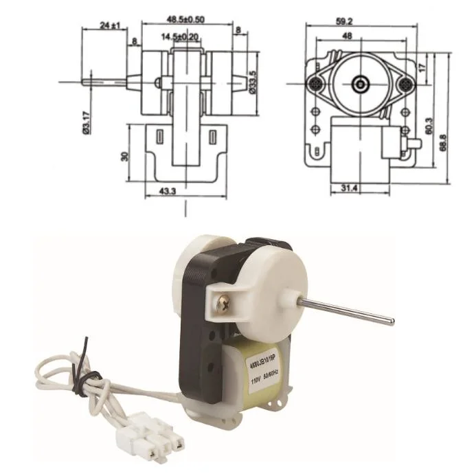 AC Motor Freezer Evaporator Fan Motor Refrigerator Spare Parts Model Yzf-2-6.5-C