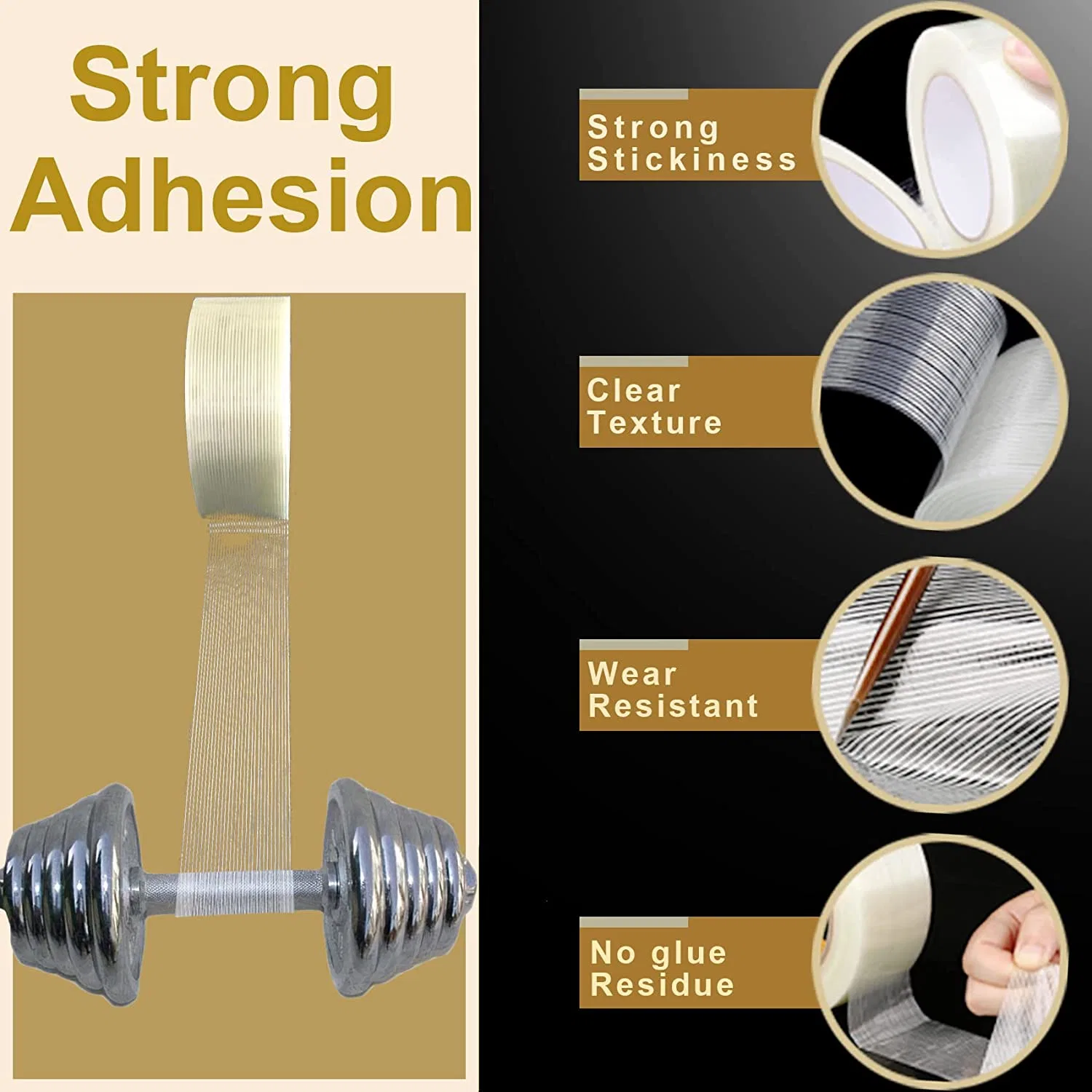 Reinforced Strapping Class Self Adhesive Cross Weave Bidirectional Straight Glass Fiber Tape Fiberglass Filament Tape