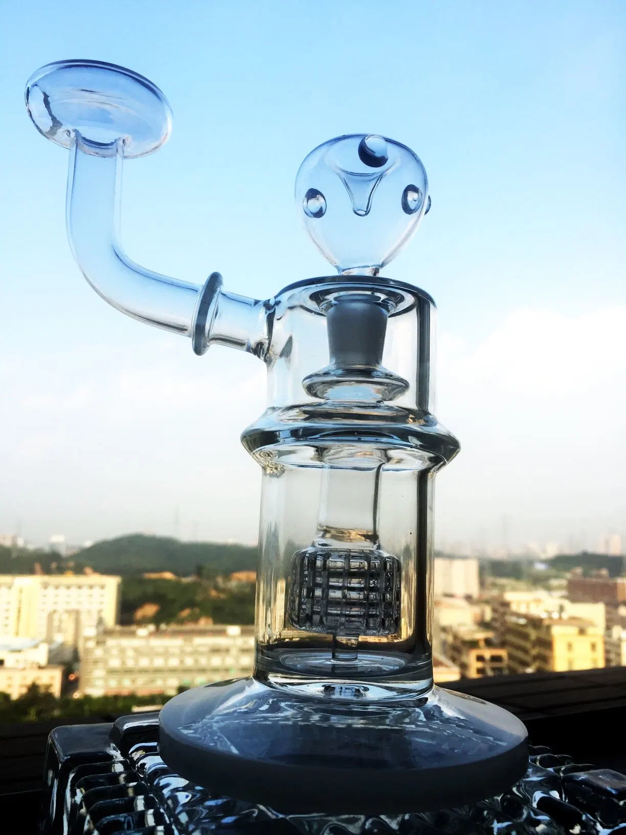 China Manufacturer New Heady DAB Rig Glass Water Pipe, Diamond Glass Wholesale/Supplier Recycler Glass Smoking Pipe