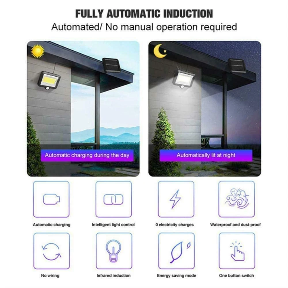 Goldmore4 COB capteur solaire de jardin lumière extérieure sans fil étanche Smart Capteur de lumière solaire de sécurité LED