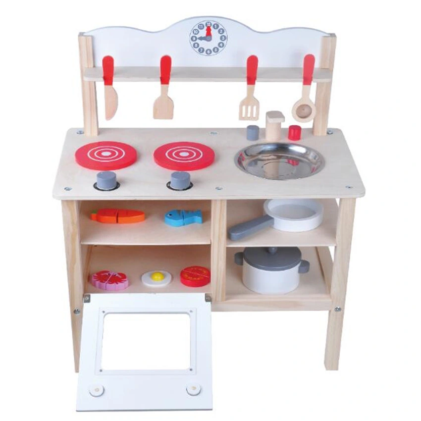 Education Children Pretend Play Wooden Cooking Toy Kids Kitchen Set