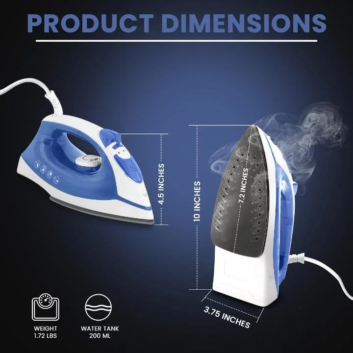 Hot Sale Non-Stick Soleplate - 1200W Clothes Iron Adjustable Thermostat Control Steam Iron