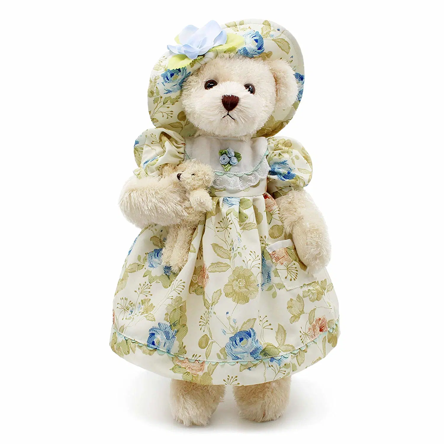 Floral Dressing Standing Animal Ce Stuffed Teddy Bear with Baby