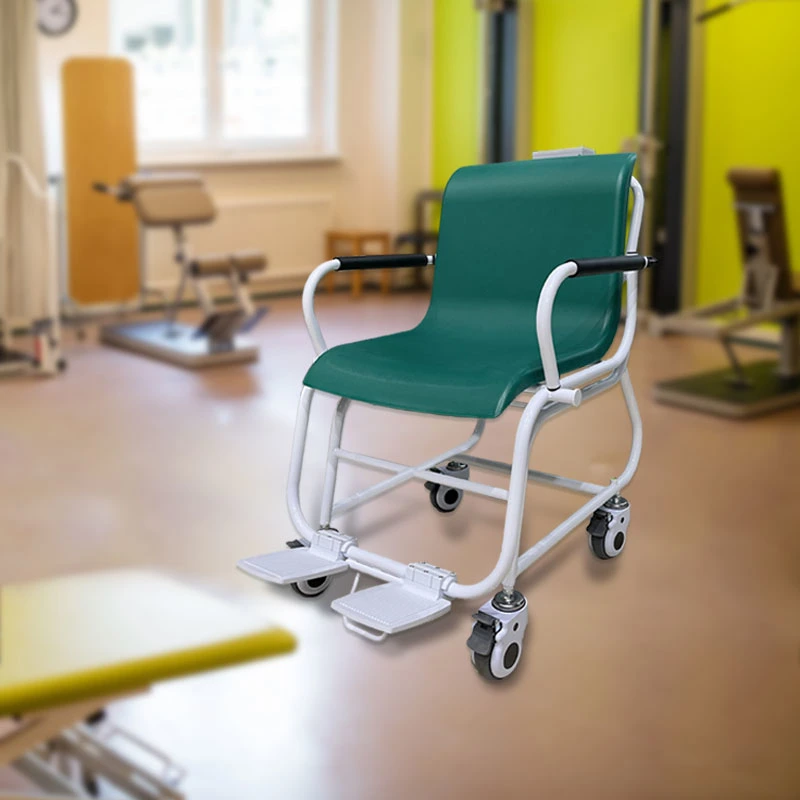 Báscula digital para silla de ruedas medición de peso en el hospital