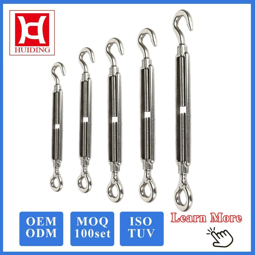 Huiding M16 Large Heavy Duty Cable Stainles Steel Eye to Eye FF Turnbuckle for Sale