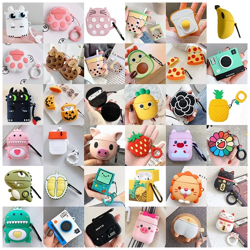 Cartoon Cover Silicone Ear Cover 3D Cute Earphone Case for Air Pods 1 2 3 PRO Case