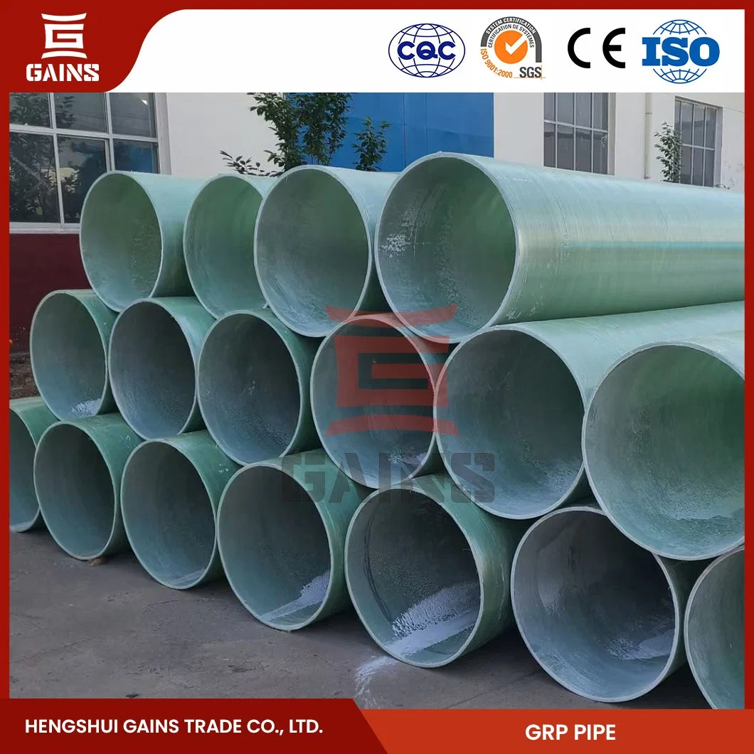 Gains GRP Sewer Pipe Wholesale/Supplierr Fiberglass Insulation Tube China Special Acid Pipe FRP Chemical Pipe