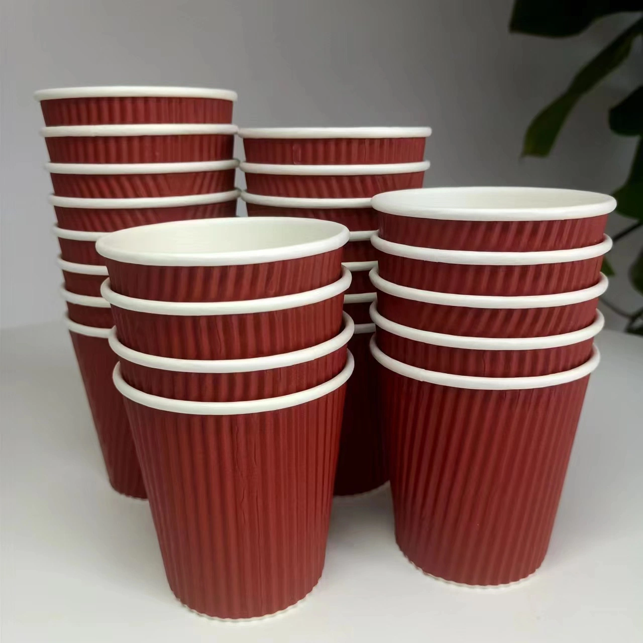 Factory Supply Good Quality 260g +18PE Double Wall 8 Ounce (oz) Black Disposable Paper Cup/Mug Coffee or Tea