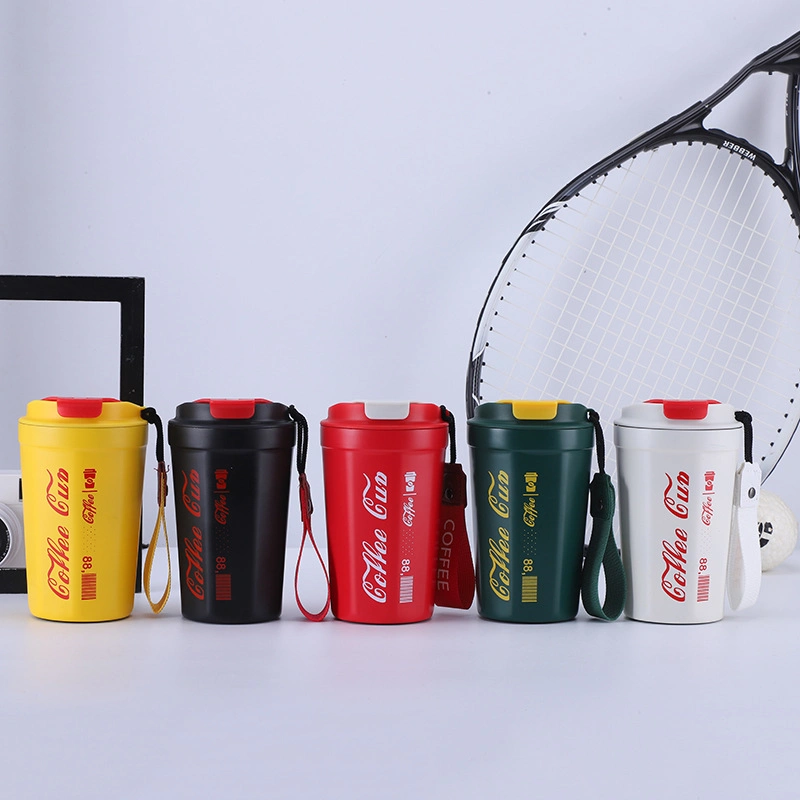 400 Ml Water Bottle Coffee Tea Stainless Steel Thermal Wine Water Bottle Tumbler with Strap Custom Logo Color