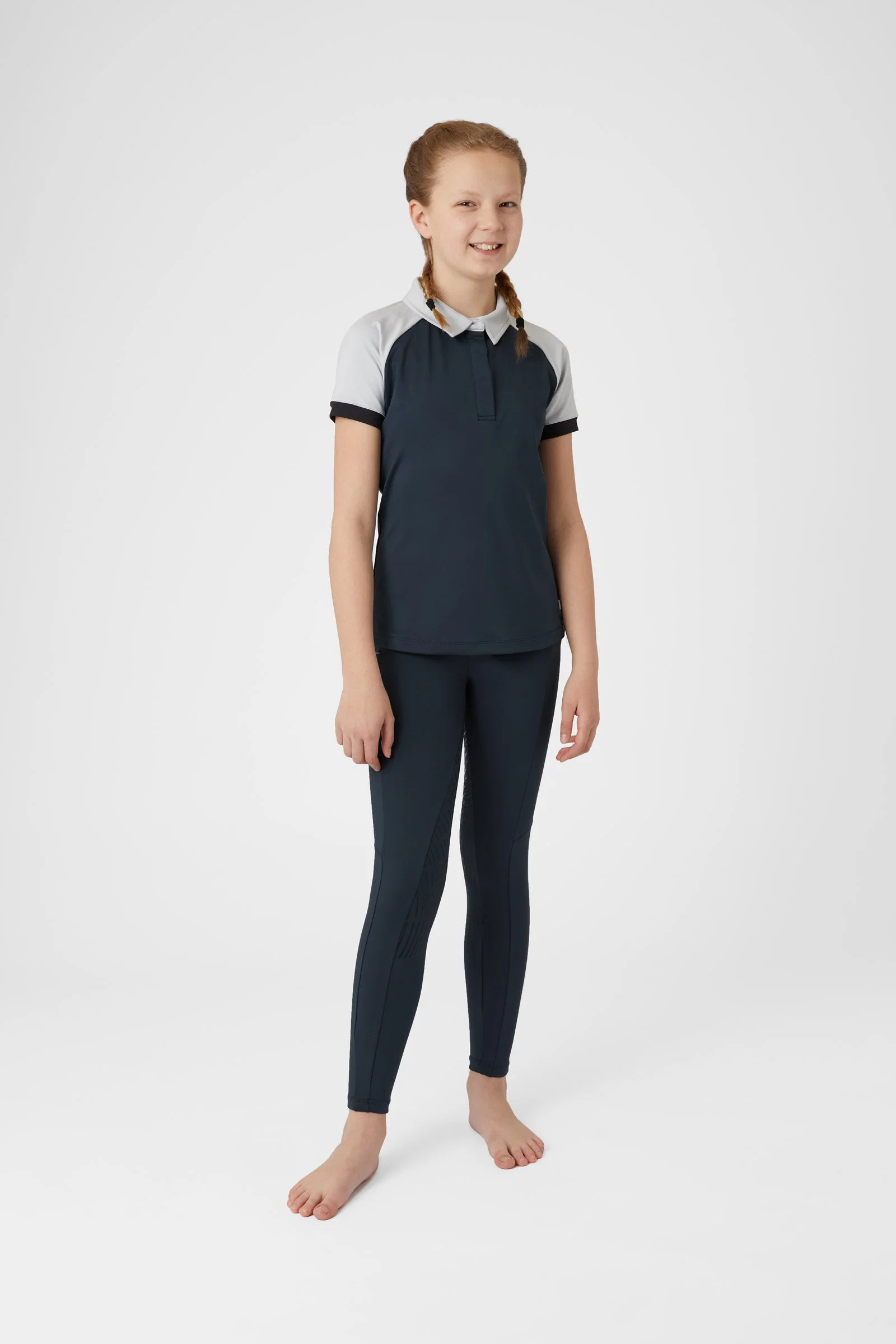 Rendimiento de alta calidad/alto costo Super Soft Fabric Equestrian Kid′ S Tops Verano Montar a caballo Vestuario Polo