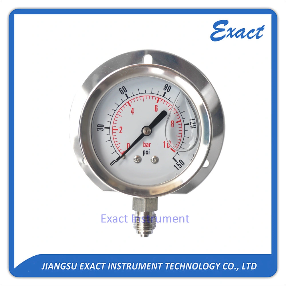 Exact Cheap and Good Quality Oil Filled Pressure Gauge with Front Flange Manometer Supplier-Movemnet Gauge