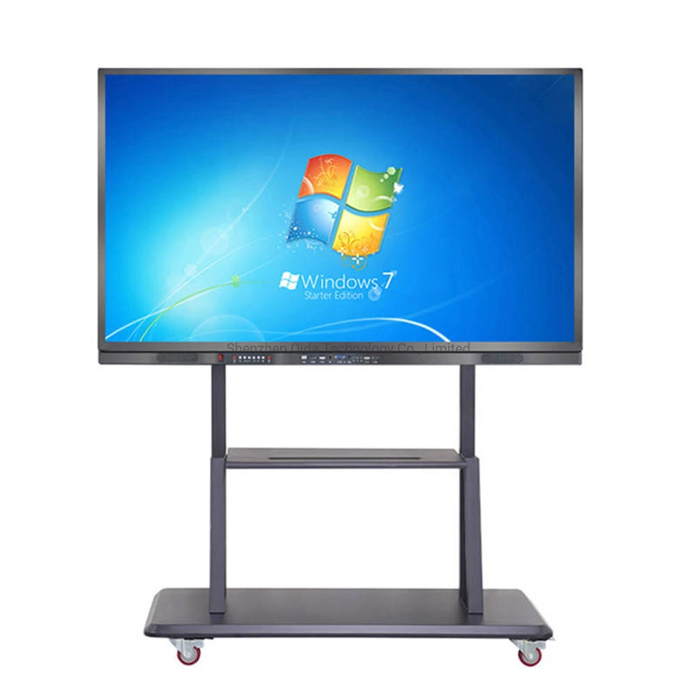 شاشة LCD LED خلفية شاشة تلفزيون شاشة تعمل باللمس مقاومة للتوهج زجاج 4K دقة 60 هرتز لوحة بيضاء تفاعلية منزلقة مثبتة على الحائط مسطحة لجنة IFP IWB للمدارس
