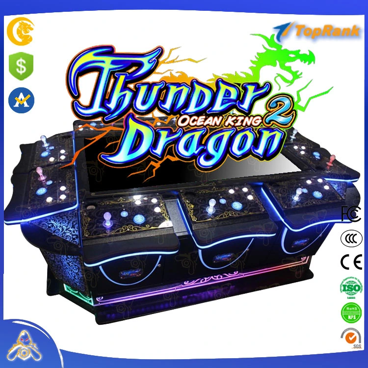 EUA Hot Sale Online 100 polegadas 10 Player Arcade Shooting Mesa Máquina de diversão Gabinete Ocean King Fish captura jogo 2 Dragão de trovão