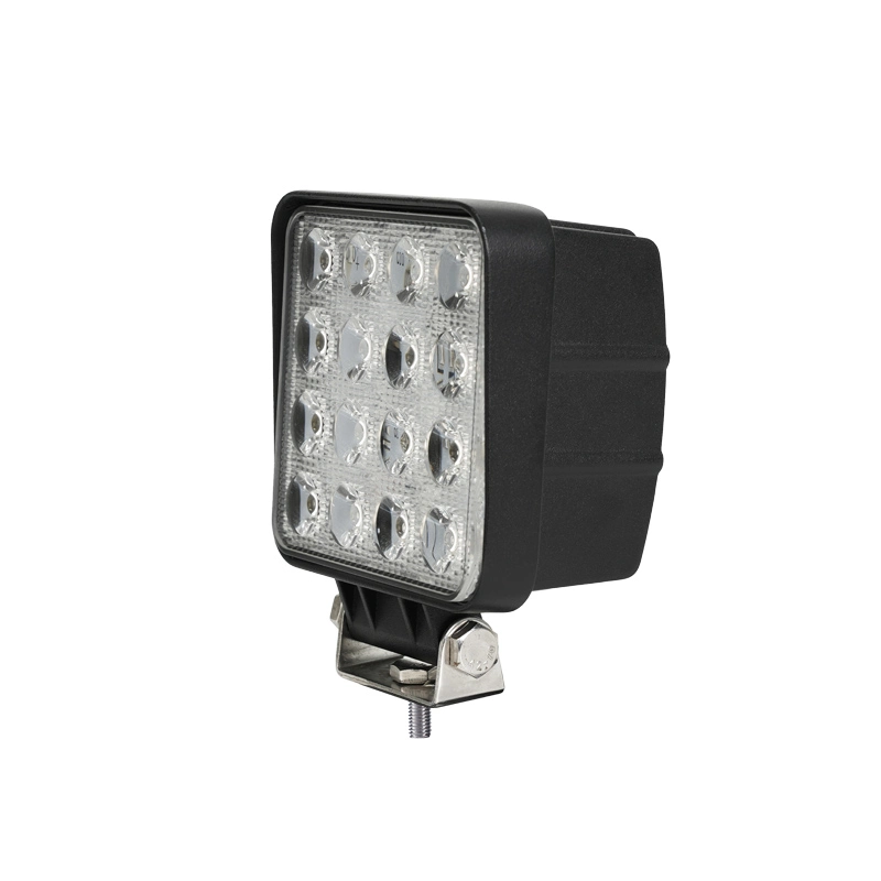 Square ECE R10 48W 4 pulgadas de luz LED de trabajo para la carretilla/remolque/carretilla/Tractor agricultura