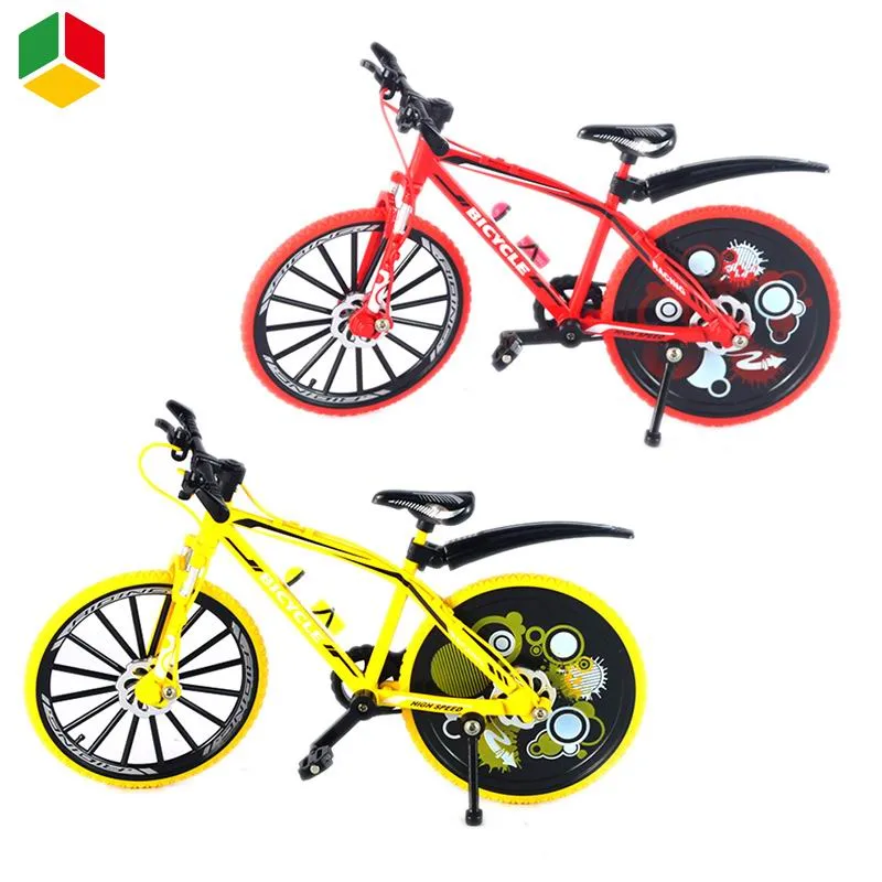 QS Kids Mini Diecast Model Toy Children's Fun Desktop Toys Promotion Gift Toy Finger Movement Graffiti 3 Colors 1/8 Metal Diecast Road Race Bike Toys