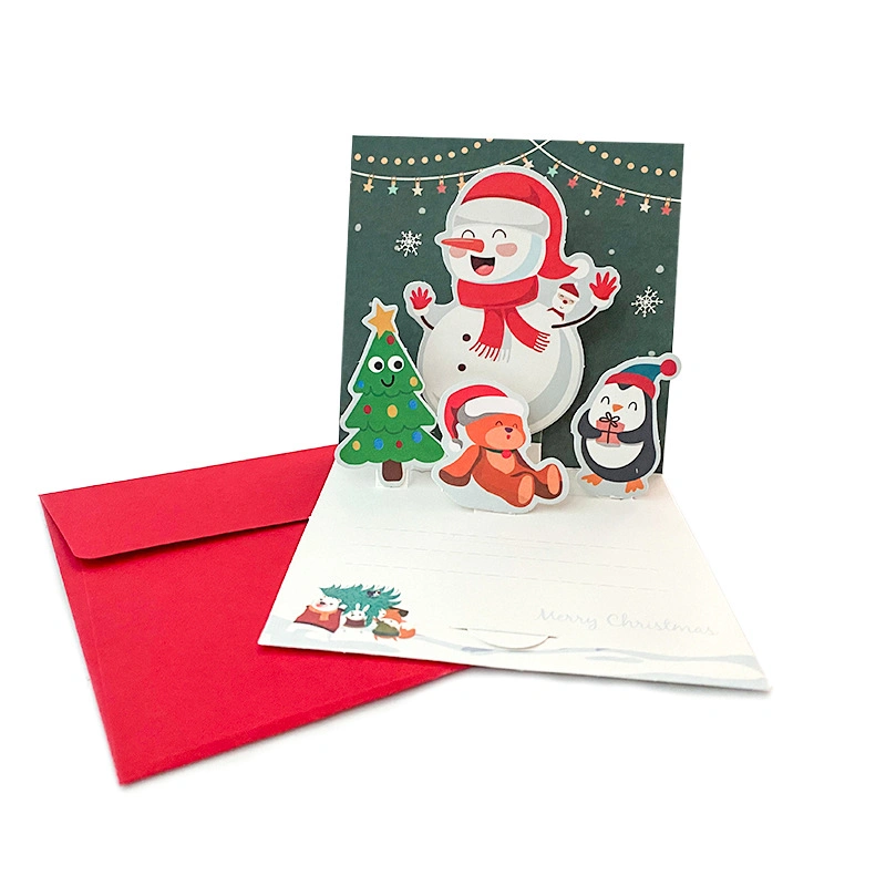 Christmas Card Creative New Three-Dimensional Small Card Blessing Birthday New Year Mini Small Cute Cartoon Greeting Card