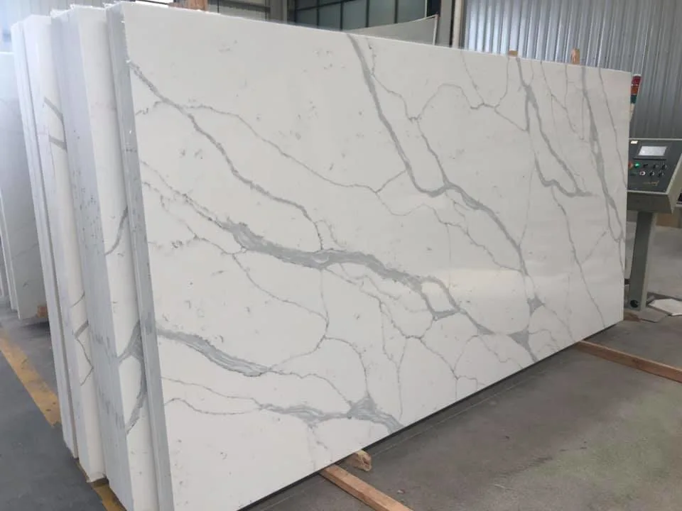 Bianco Calacatta White Quartz Slabs Price for Sale