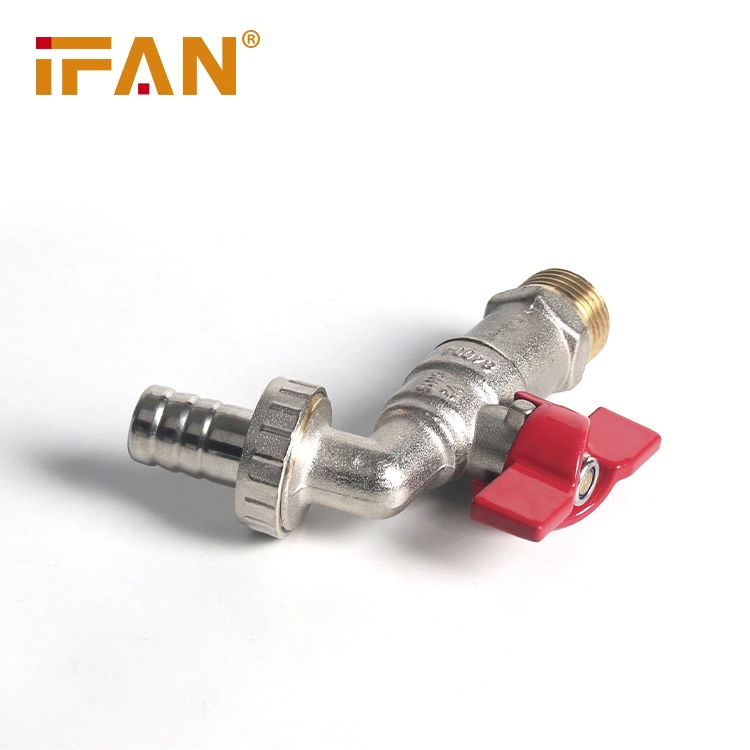 Ifan Brass Taps Factory Price Silver Color 58-3 Brass S Type Pipe Fittings Brass Butterfly Handle S04