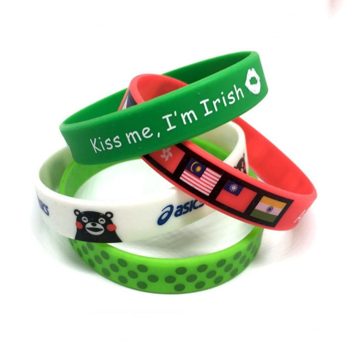 Customized Printing Silicone Rubber Wrist Band Silicone Wristband