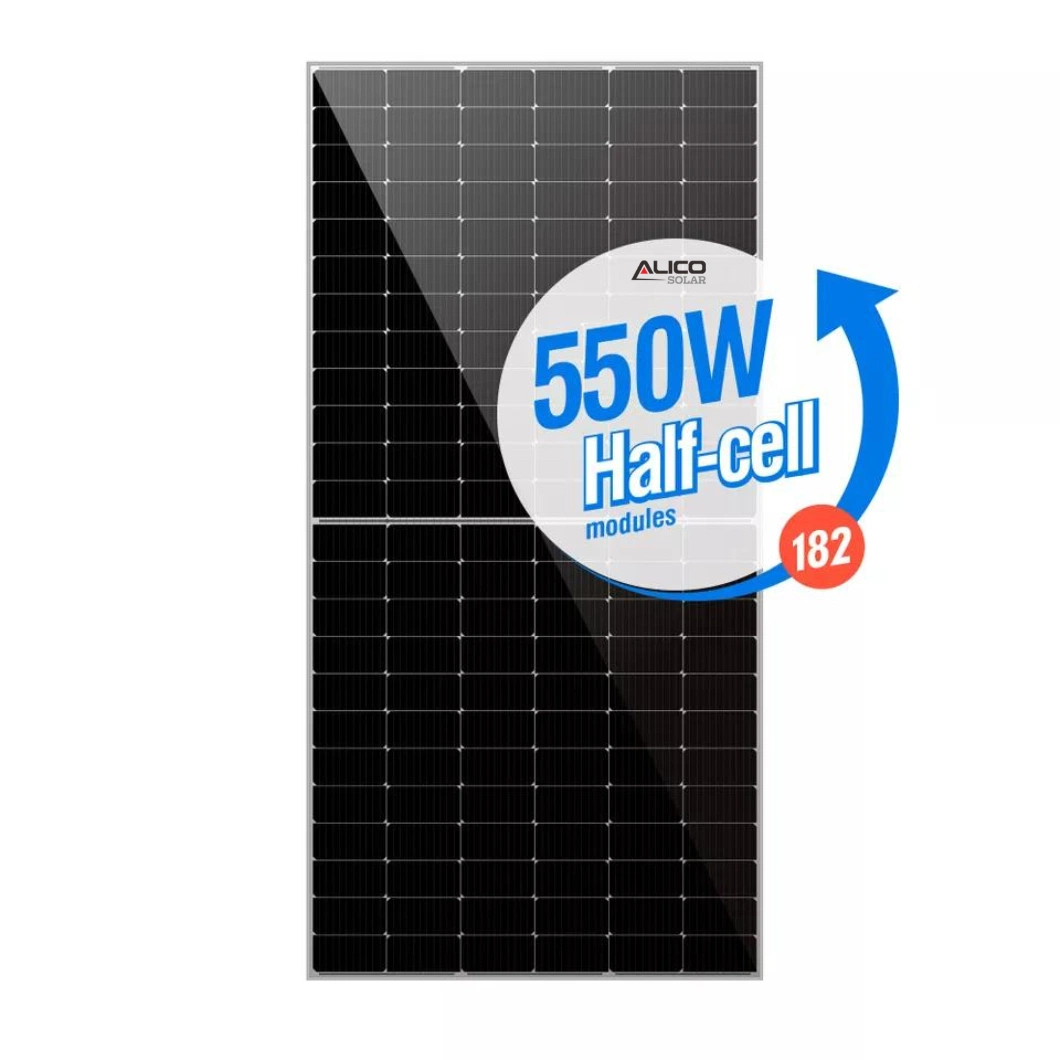 Melhor Preço 480W 530W 540W 550W Meio Célula Mono ou Poli Painel Solar Sun Sistema de Energia Solar PV Módulo para Sistema de Energia Solar