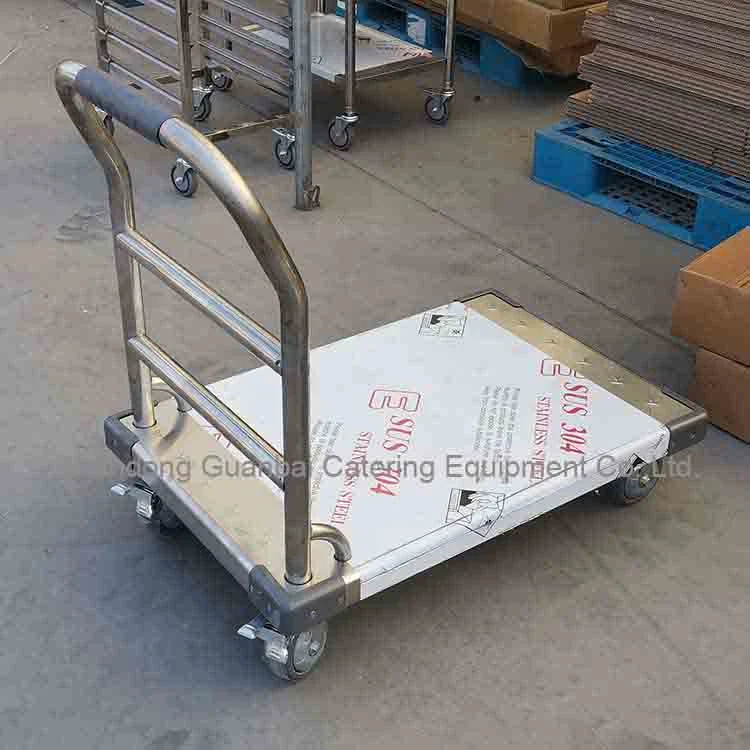 One Tier Stainless Steel Trolley Cart 201/304 Stainless Steel Metal Lab Hospital Cart