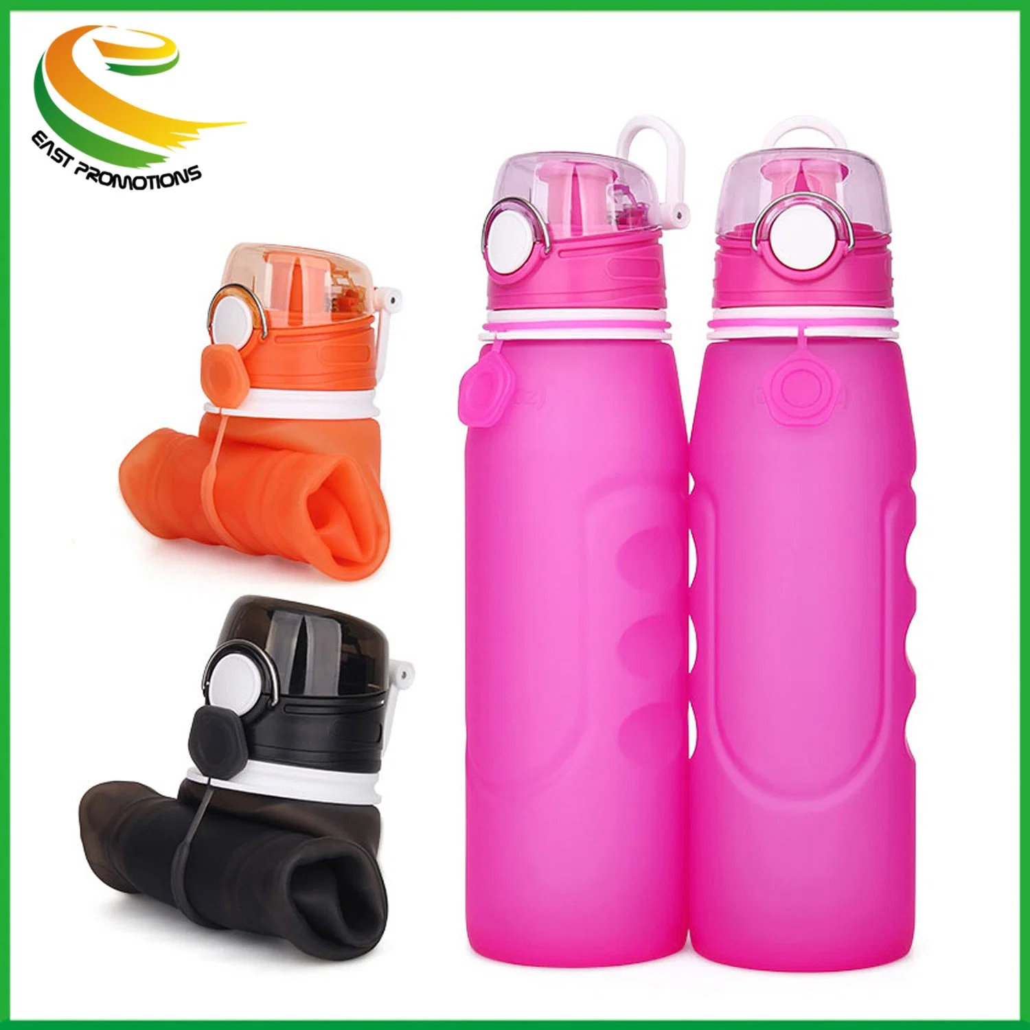 Wasserflaschen 550ml Tragbare Silikon einziehbare faltbare Wasserflasche im Freien Reisen Yoga Gym Teleskop Zusammenklappbare Sport-Tool