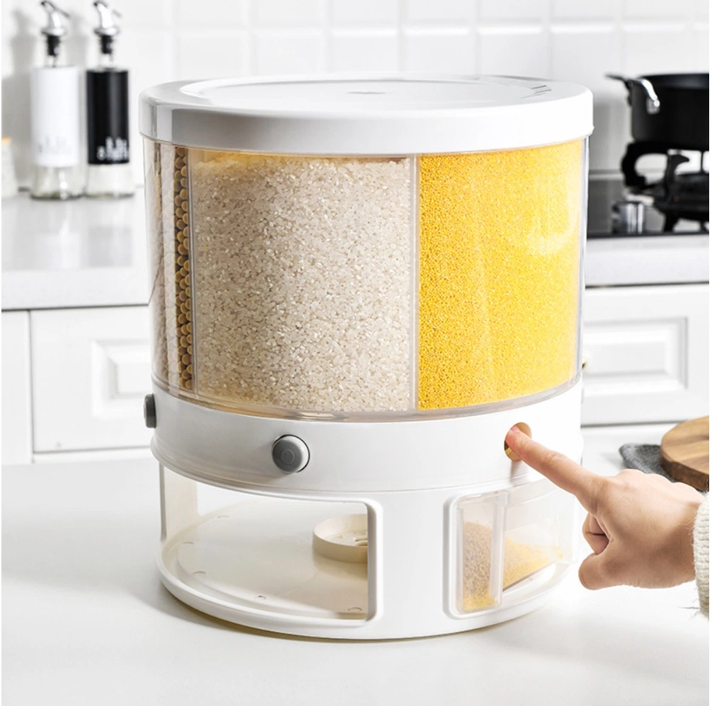 Hot Sale Large Dispenser Rice Dispenser 6-Grid Rice Bucket Whole Grains Box