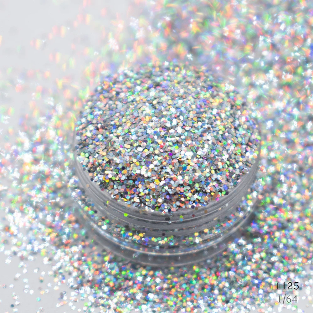 2021 Bulk Holographic Glitter Glitter Polyester Pet Craft Chunky Glitter Powder for Christmas Decoration