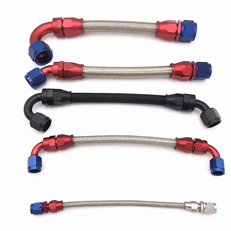 Auto Motorcycle Hose An8 Nylon Braided Fuel Hose Black Nylon Braided Oil Cooler Rubber Hose