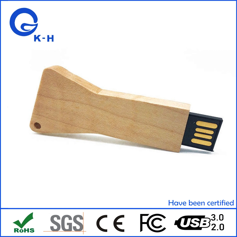 Triangle Wooden Key Shape USB Flash Memory Drive 16GB 32GB 64GB