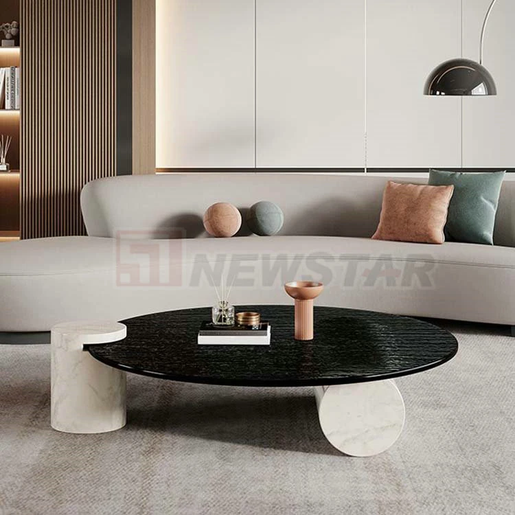 Living Room Furniture Modern Center Table Travertine Table Round Marble Table Marble Coffee Table