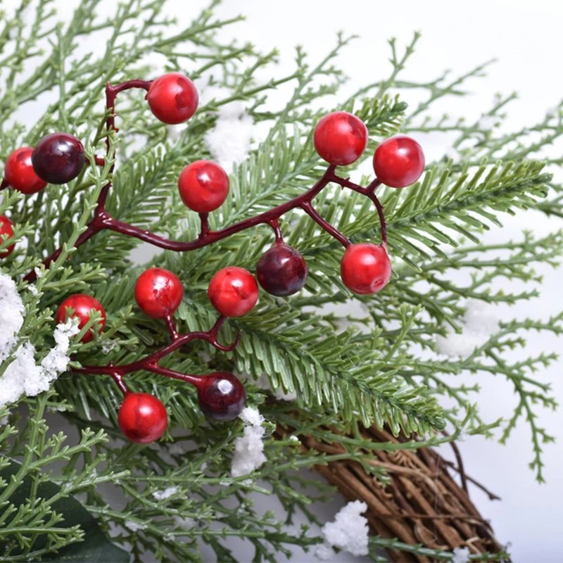 30cm Decorative Christmas Wreath with Red Berries and Pinecone Mixed