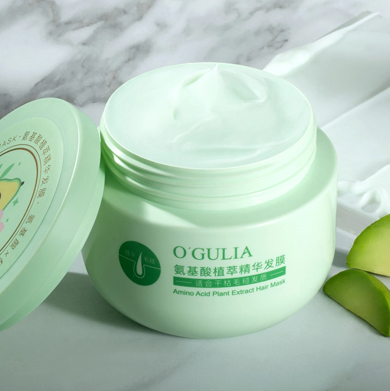 Lissage sous étiquette privée Sèche cheveux endommagés Masque de traitement de la crème hydratante Vegan la réparation d'acide aminé extrait de plante Masque capillaire