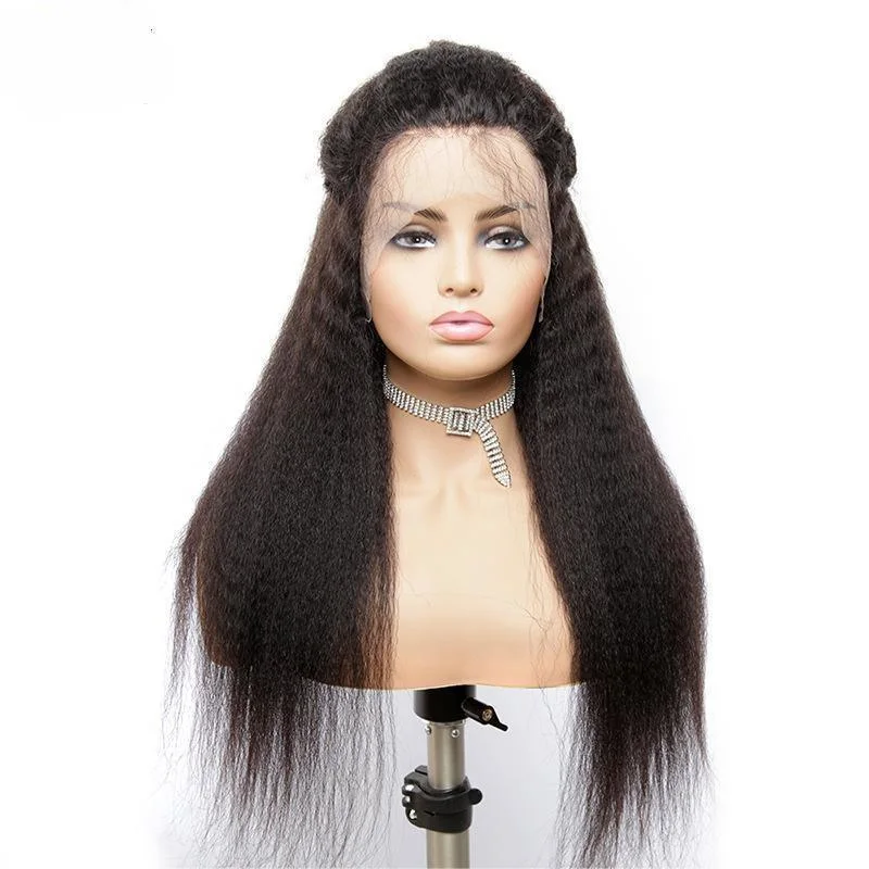 13X4 Transparent Lace Frontal Wig Human Hair Kinky Straight for Women