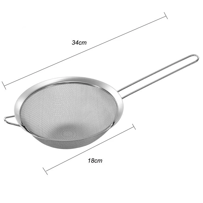 Stainless Steel Flour Sifter Sieve Stainless Steel Fine Tea Mesh Strainer Colander Wire Mesh Oil Filter Strainer