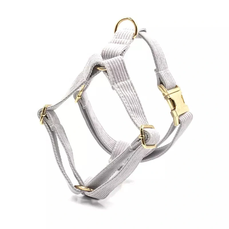 Strap Pet Harness Wholesale/Supplier Ready to Ship Custom Design Metal Buckle Corduroy