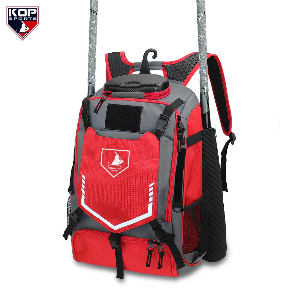 Charcoal Red Baseball Backpack