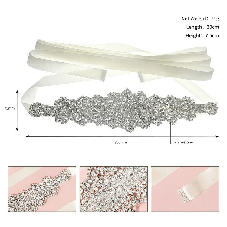 Hand-Sewn Waist Rhinestone Belt Wedding Dress Wedding Accessories