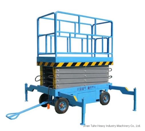 Plataforma de trabajo de la antena de tijera móvil arrastró transpaleta manual