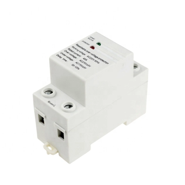 Self-Recovery 220V 40A 63A Automatic Voltage Protector Adjustable Over&Under Voltage Protector DIN Rail Installation Zyb1 2p 40A 63A 80A 100A with LED Indicator