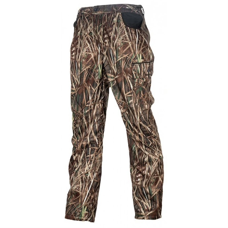 Mens Waterfowl Hunting Camo Water Resistant Fleece Inside Softshell Pants