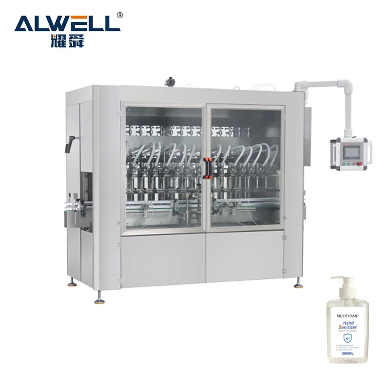 Automatische Alkohol Hand Sanitizer Gel Liquid Filling Machine für chemische Industrie mit Deckelkennzeichnungsgeräten