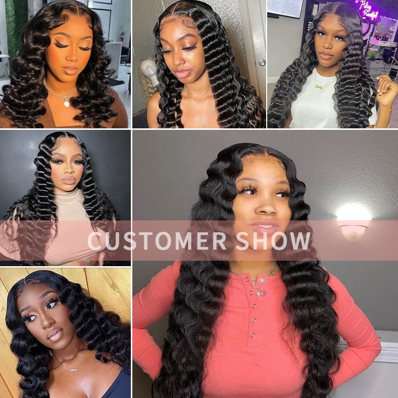 Fblhair Raw Human Hair Deep Wave 13X4 Wigs HD Glueless Full Lace Frontal Wigs